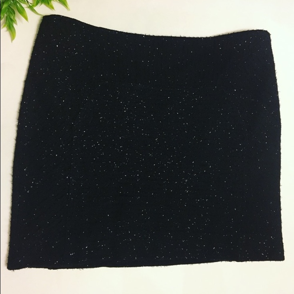 Diane Von Furstenberg Black Shimmer Skirt - Sz 6